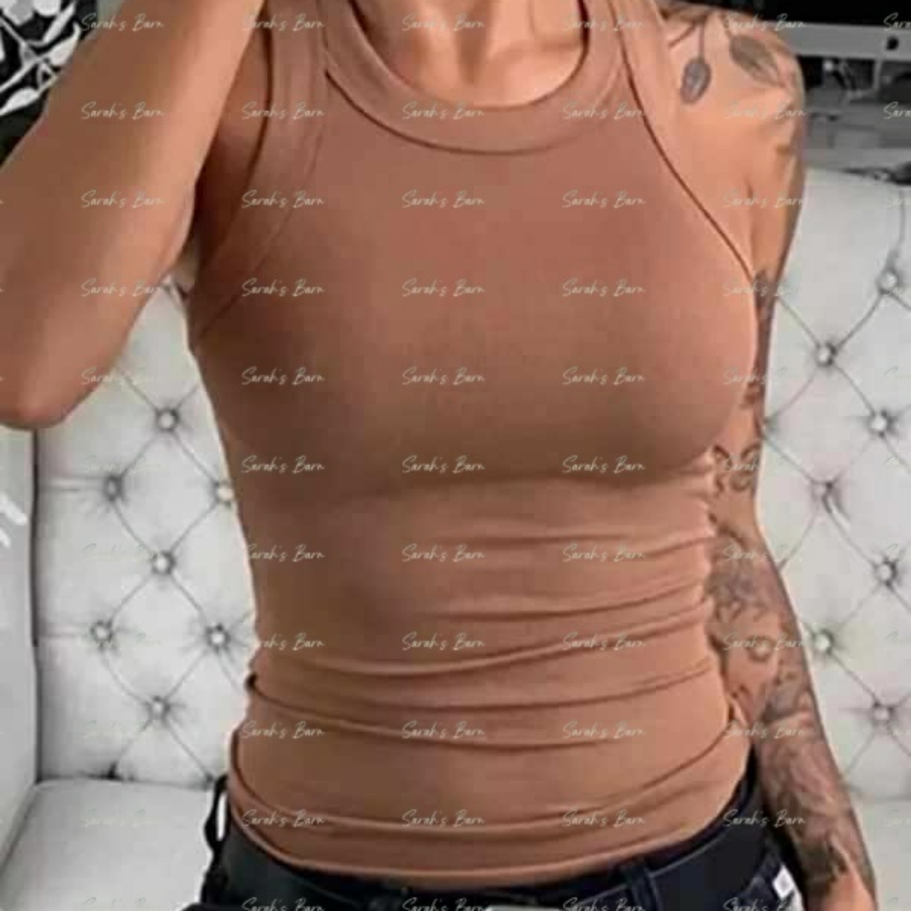 New without tags  brown ribbed tank